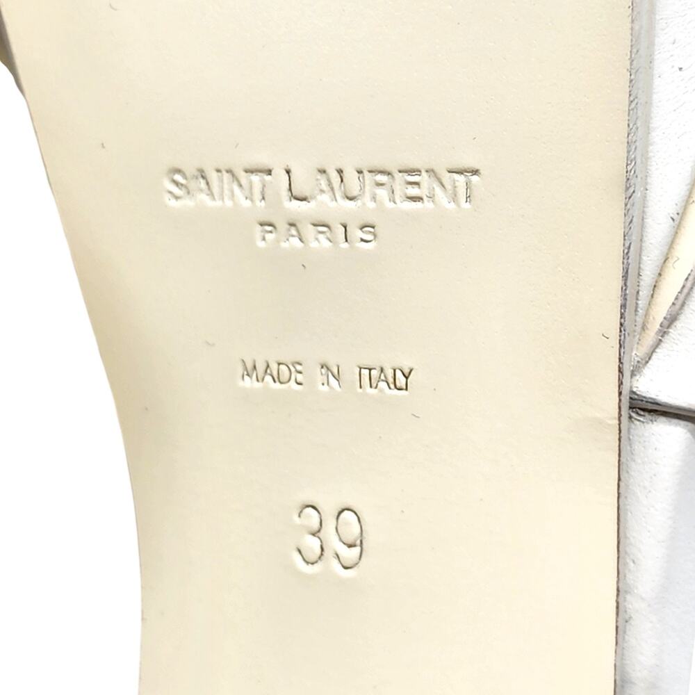 Saint Laurent Tribute Platform Leather Sandals Pumps White – NWB $1100 - Picture 13 of 16